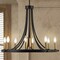 Jonathan Y Dante 26.75" 9-Light Transitional Modern Iron Adjustable Wagon Wheel LED Chandelier w/Downlight, Blac JYL7506A - alternate 11