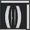 Vdomdoors Metal Double Doors Deux 6500 Black Enamel Frosted Glass 1 Sidelight and Top Transom Entry Modern Pa DEUX6500DEXD-BLK-W72+16xH96+14-LH-I - alternate 1