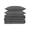Homeroots Charcoal King Cotton Blend 1200 Thread Count Washable Duvet Cover Set 528197 - alternate 1