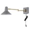 Jonathan Y Hygge 16" Swing Arm 1-Light Modern Midcentury Iron USB Charging Port LED Sconce, Grey/Brass Gold JYL1302C - alternate 8