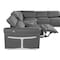 Homeroots Dark Gray Italian Leather Power Reclining U Shaped Eight Piece Corner Sectional With Console 634674 - alternate 11