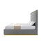 Homeroots Gray Solid Wood King Upholstered Velvet Bed 544798 - alternate 5