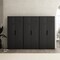 Manhattan Comfort Rivington 38in Bookcase Cabinet in Black - Set of 3 3-BC004-BK - alternate 1