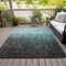 Homeroots 8' X 10' Teal Blue And Dark Gray Ombre Washable Indoor Outdoor Area Rug 602902 - alternate 7