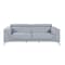 Homeroots 89" Light Blue Italian Leather Sofa With Silver Legs 534157 - alternate 1
