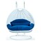 Leisuremod White Wicker Hanging 2 person Egg Swing Chair with Blue Cushions ESCW-57BU - alternate 1