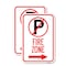 Signmission No Parking Symbol and Right Arrow, 18'' X 24'' 2 Signs, Heavy Gauge Aluminum, 2PK A-1824-2PACK-24654 - alternate 1