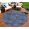 Homeroots 8' Purple Lavender And Green Round Polka Dot Washable Indoor Outdoor Area Rug 614697 - alternate 1