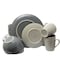 Elama Tahitian Pearl 16 Piece Stoneware Dinnerware Set in Slate and Stone Pearl EL-TAHITIANPEARL - alternate 4