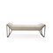 Homeroots 63in Cream and Gray Quilted Faux Leather and Steel Upholstered Bench 714183 - alternate 1