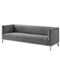 Homeroots 85" Gray Velvet Manufactured Wood Sofa 543972 - alternate 8