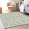 Homeroots 9' X 12' Green And Ivory Striped Washable Indoor Outdoor Area Rug 583424 - alternate 5