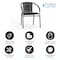 Flash Furniture Black Rattan Indoor-Outdoor Stack Chair TLH-037-BK-GG - alternate 8