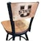 Holland Bar Stool Co 30" Blk Wrinkle Utah State Swivel Bar Stool, Laser Engraved Back L03830BWMedMplAUtahStMedMpl - alternate 1