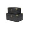 Homeroots Set of Two Black Solid Wood Box With Lid, 2PK 489352 - alternate 1