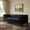 Homeroots 83" Black Velvet Wood Sofa With Toss Pillows 543949 - alternate 5