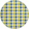 Homeroots 8' Yellow Blue And Beige Round Plaid Washable Indoor Outdoor Area Rug 601448 - alternate 7