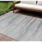 Homeroots 8' X 10' Gray Silver And Blue Striped Washable Indoor Outdoor Area Rug 597250 - alternate 1