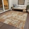Homeroots 9' X 12' Copper Gold And Ivory Abstract Washable Indoor Outdoor Area Rug 597954 - alternate 8