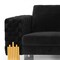 Homeroots 95" Black Velvet Sofa With Gold Legs 480937 - alternate 3