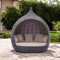 Homeroots Teardrop Shaped Brown and Beige Daybed 392017 - alternate 4