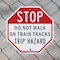 Signmission Stop Do Not Walk on Train Tracks Tr, 6 Inch X 6 Inch, Plastic Sign OC-P-6-211 - alternate 6