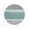 Homeroots 8' Teal Blue Off White And Gray Round Abstract Washable Indoor Outdoor Area Rug 615298 - alternate 4