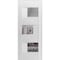 Vdomdoors Slab Door Panel Opaque Glass 28x80 inches Sete 6999 White Silk with Mirror Modern Finished Doors SETE6999S-WS-28 - alternate 1