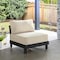 Alaterre Furniture Alaterre Barton Armless Outdoor Patio Chair with Cream Cushions Black Furniture Design 80-OUTD-WD-AMLCH-B - alternate 5