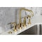 Kingston Brass Bridge Kitchen Faucet with Brass Sprayer, Brushed Brass KS8287CMLBS - alternate 3