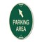 Signmission Parking Area with Upper Left Arrow, 12 Inch X 18 Inch Architectural Oval, Heavy Gauge Aluminum A-OV-G-1218-23464 - alternate 1