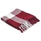 Homeroots 50" X 60" Red Woven Cotton Checkered Throw Blanket with Fringe 516567 - alternate 6