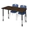 Regency Kee Mobile Adjustable Classroom Table W/ 2 Andy Stack Chairs, 60 in W, 24 in L, Neo Walnut MT6024NWAPCBK40NV - alternate 1