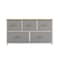 Flash Furniture Harris 5 Drawer Vertical Storage Dresser with White Cast Iron Frame, Oak Wood Top and Beige Easy Pu WX-5L206-W-WH-BG-GG - alternate 8