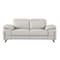 Homeroots 71in Light Gray And Silver Genuine Leather Loveseat 329683 - alternate 1
