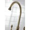 Kingston Brass Two-Handle Single-Hole Kitchen Faucet with Brass Sprayer, Antique Brass KS1763ALBS - alternate 5