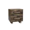 Homeroots 26" Brown Solid Wood Carved Geometric Two Drawer Nightstand 661247 - alternate 5