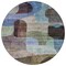 Homeroots 8' Brown Blue And Green Round Abstract Washable Indoor Outdoor Area Rug 604356 - alternate 6