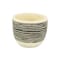 Homeroots Black And White Ceramic 39 Ounce Striped Round Distressed Pot Planter 487440 - alternate 3