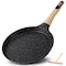Nutrichef 9.45 in Non-Stick Crepe Pan with Wooden Spreader, Durable Marble Coated Dosa Pan, Bakelite Handle NCMKCP0024BK - alternate 1