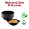 Smarty Had A Party 16 oz. Black with Gold Rim Organic Round Disposable Plastic Soup Bowls (120 Bowls), 120PK 9316-BG-CASE - alternate 8