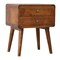 Homeroots 20" Chestnut Solid Wood Two Drawer Nightstand 651588 - alternate 12