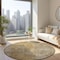 Homeroots 8' Beige Taupe And Ivory Round Abstract Washable Indoor Outdoor Area Rug 577639 - alternate 4