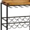 Homeroots Brown and Black Metal And Solid Wood Rolling Bar Cart With Wine Storage 402564 - alternate 4