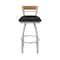 Holland Bar Stool Co Revelle 30in Swivel Bar Stool with Anodized Nickel Finish, Medium Back and Black Vinyl Seat 881 - alternate 7