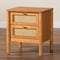 Baxton Studio Jenn Golden Brown Wood Japandi 2-Drawer Nightstand with Distressed-Finished Rattan 253-13946-ZORO - alternate 6