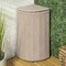 Happimess Chloe 15.56-Gallon All-Weather Wicker/Metal Corner Hideaway Outdoor Trash Can, Light Pink/White HPM1200D - alternate 1