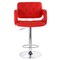 Elama Faux Leather Tufted Bar Stool in Red with Chrome Base and Adjustable Height ELM-749-RED - alternate 6