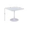 Homeroots 36" White Wood and Steel Pedestal Base Square Dining Table 571411 - alternate 6