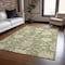 Homeroots 10' X 14' Artichoke Green Ivory And Tan Floral Washable Indoor Outdoor Area Rug 605186 - alternate 6